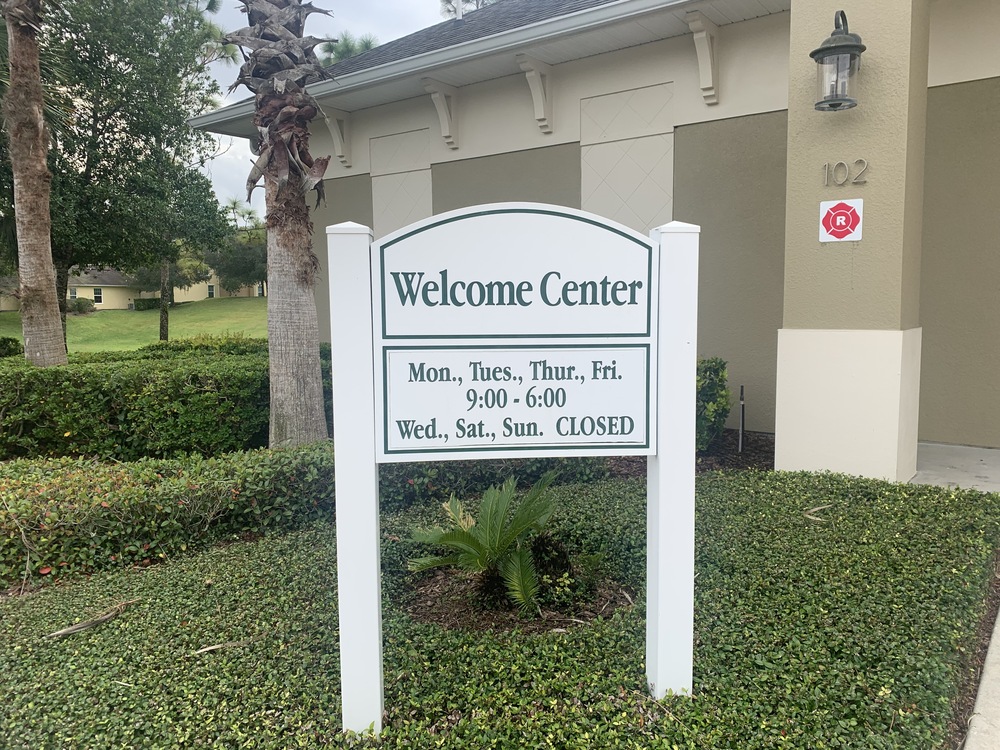 Laurel Villas Welcome Center sign