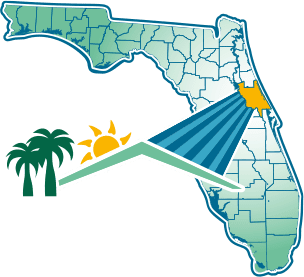 Map showing the location of DeLand within the state of Florida